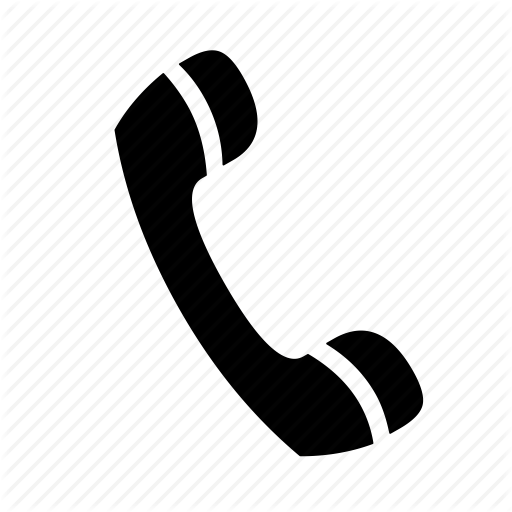 Black telephone handset icon